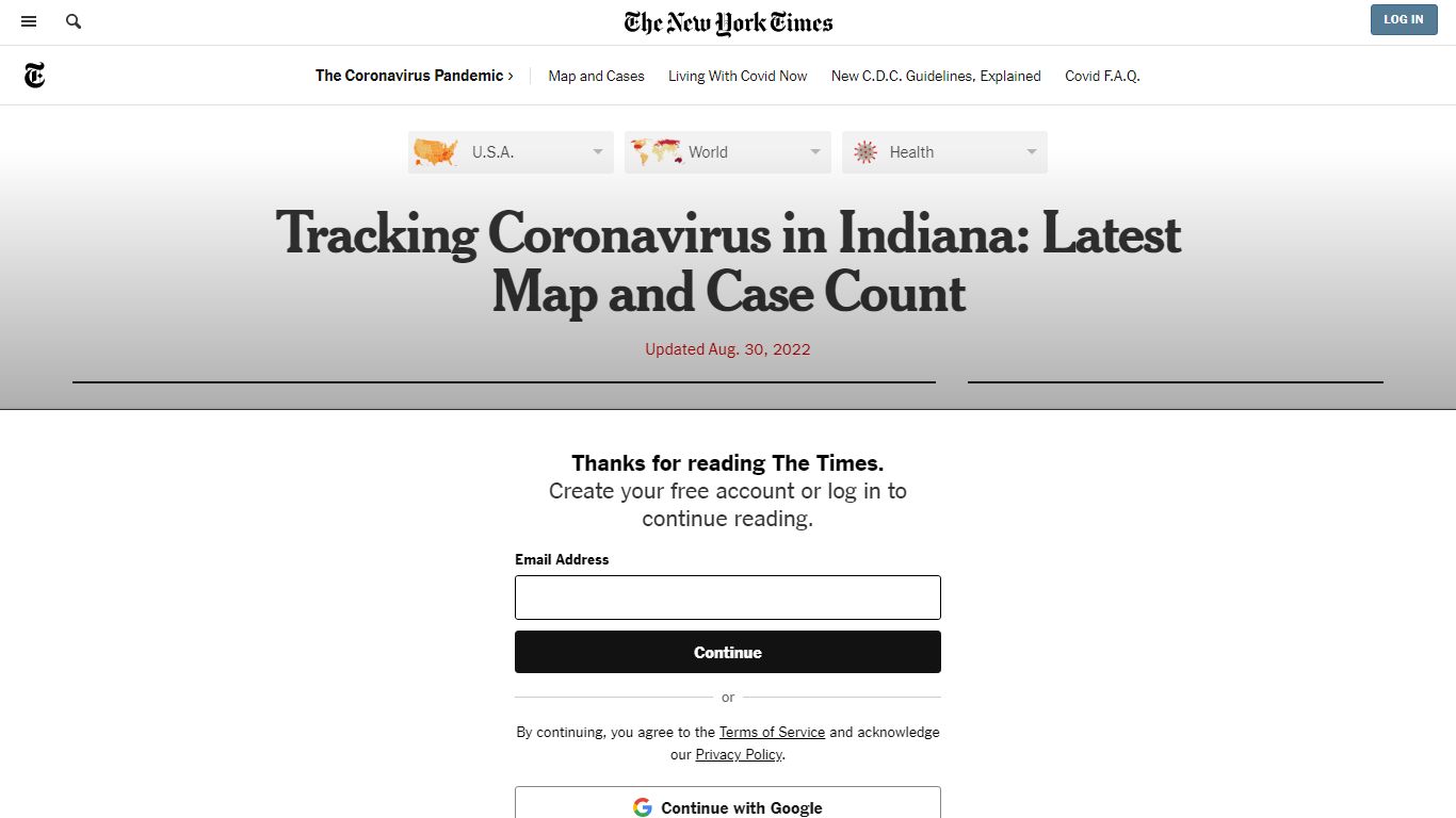 Indiana Coronavirus Map and Case Count - The New York Times